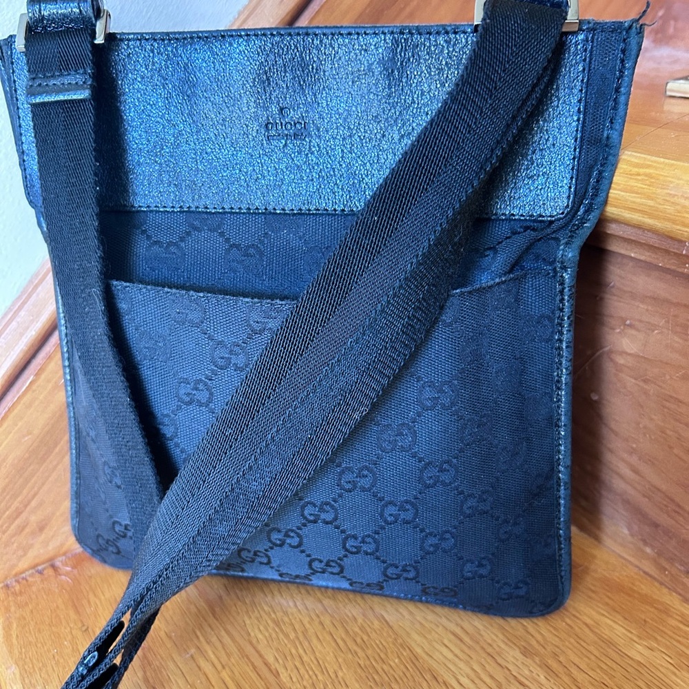 SOLD !!  Gucci Monogram Black woman Crossbody Bag